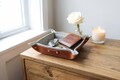 7th year anniversary wool copper gift, Leather catch all 3rd anniversary valet tray, Custom monogram gift man him husband, Catchall product logo