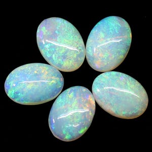 Exquisite 5x7 MM Oval Natural Solid Australian Opal Stone Cabochon for opal jewelry | Minimalist Ring | October Birthstone | Blue Fire