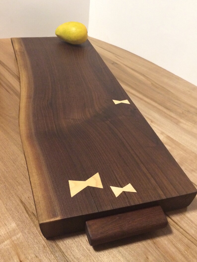 2 Thick Live Edge Walnut Charcuterie Board With Maple - Etsy