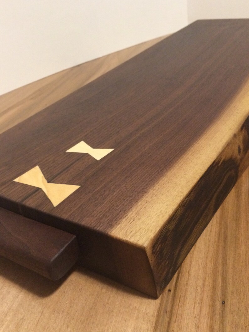 2 Thick Live Edge Walnut Charcuterie Board With Maple - Etsy Canada