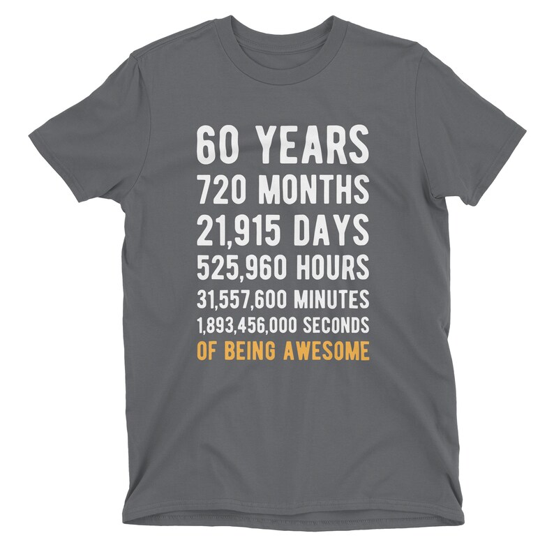 60th Birthday Shirt / Birthday Countdown / of Being Awesome / | Etsy