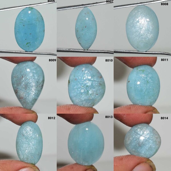 Fine Quality Aquamarine Gemstone - Natural Aquamarine Cabochon - Aquamarine Use Jewelry - Aquamarine - Handmade Polish Aquamarine Cabochon