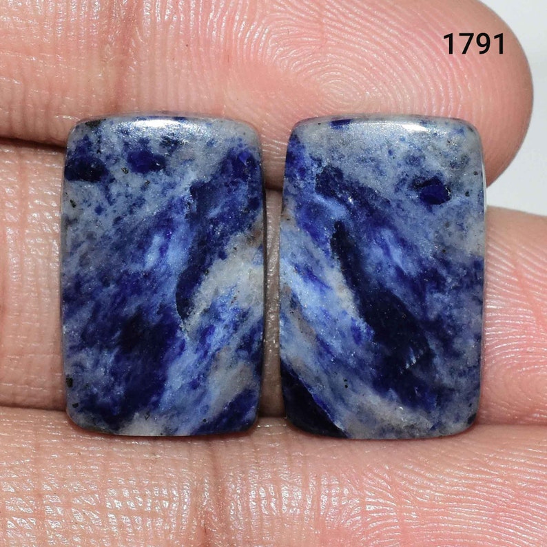 Matched Pair Natural Sodalite Cabochon Sodalite Gemstone Pair In Low Price Cabochon, Sodalite Pair Sodalite Sodalite For Use Jewelry