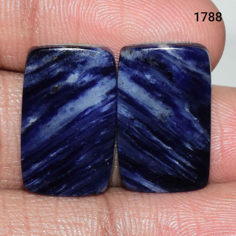 Matched Pair Natural Sodalite Cabochon Sodalite Gemstone Pair In Low Price Cabochon, Sodalite Pair Sodalite Sodalite For Use Jewelry