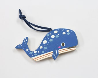 Blue whale keyring,Wooden Painted Blue whale keychain,Keyring,blue whale Keychain,Gift for her,gift for him,accessories,handmade,blue whale