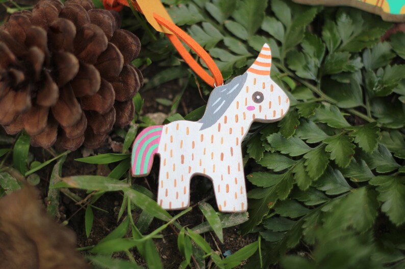 Keyring,Wooden Painted Unicorn keyring keychains,Animal,Wild Animal Wooden Keyring,Wooden Painted,Gift for her,gift for him,accessories image 1