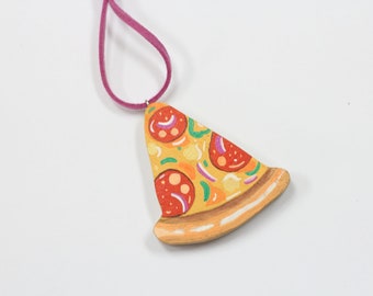 Porte-clés pizza,Porte-clés pizza,Porte-clés,cadeau pour elle,cadeau pour lui,accessoires,porte-clés en bois,en bois peint,nourriture,pizza,fait main