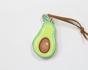 Avocado keychain, Avocado ,Keyring,Keyring,Gift for her,gift for him,accessories,Wooden keyring,wooden painted,food,fruit,avocado,handmade