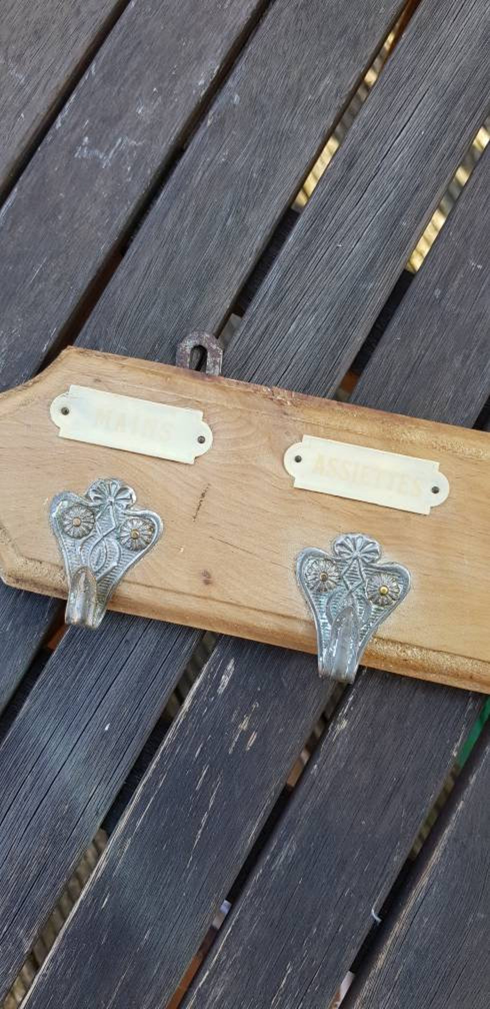 Genuine French wooden tea towel holder. Etsy