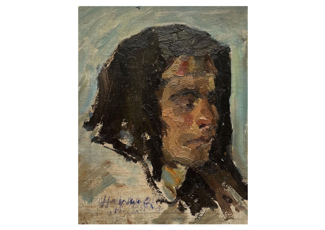 Mid Century Original Oil Painting Portrait of a Woman by Ukraine Artist ...