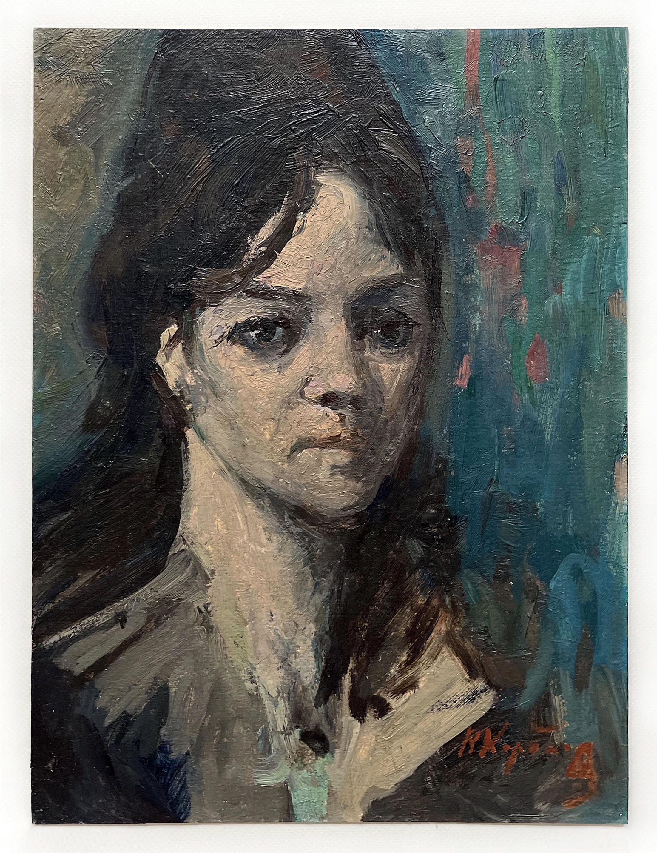 Vintage Original Oil Painting Portrait of a Girl by Ukrainian Artist V ...