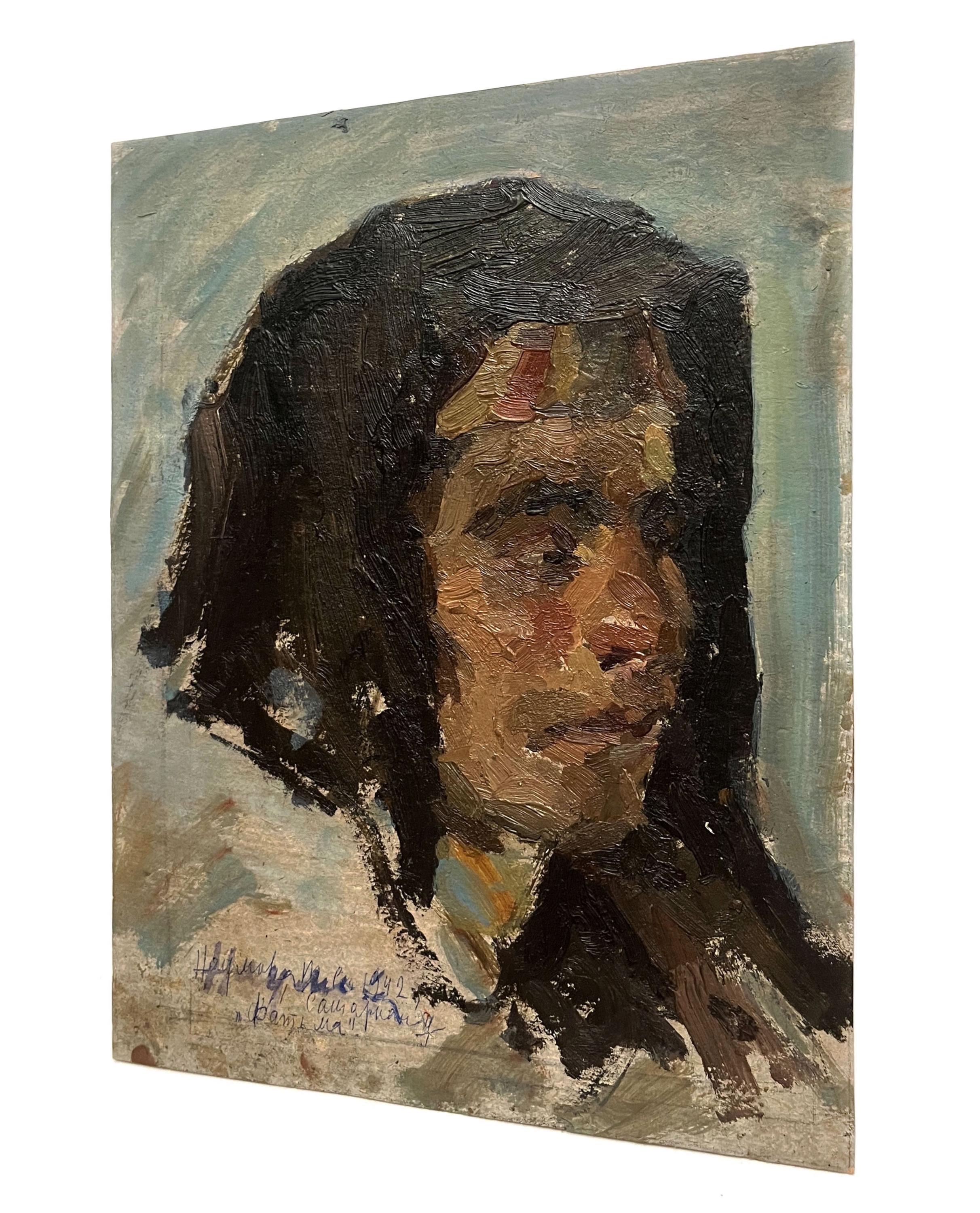 Mid Century Original Oil Painting Portrait of a Woman by Ukraine Artist ...