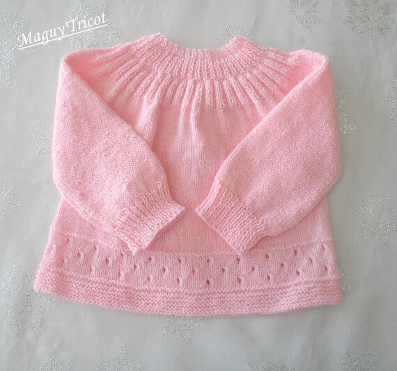 Brassiere Layette Bebe Laine Rose Naissance A 3 Mois Etsy