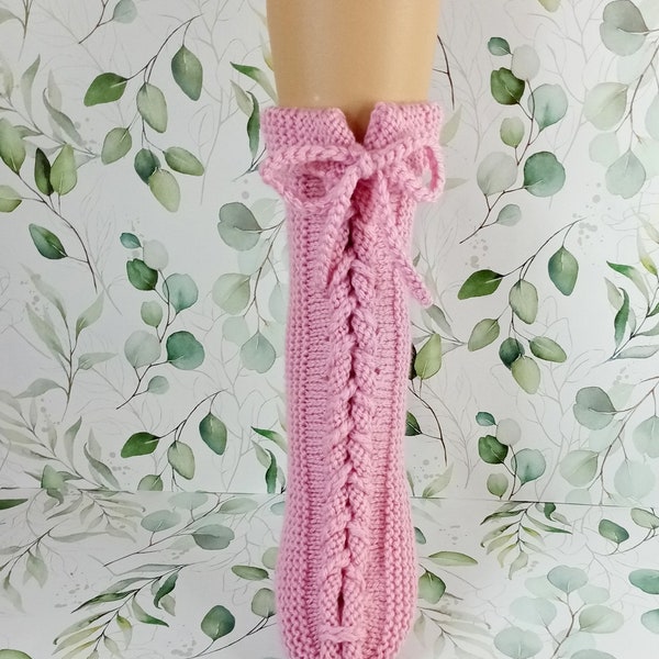 Chaussons de nuit cocconing laine rose Taille Unique