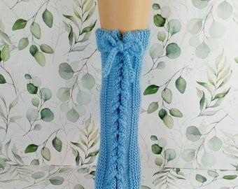 Chaussons de nuit cocconing laine bleue azur Taille Unique