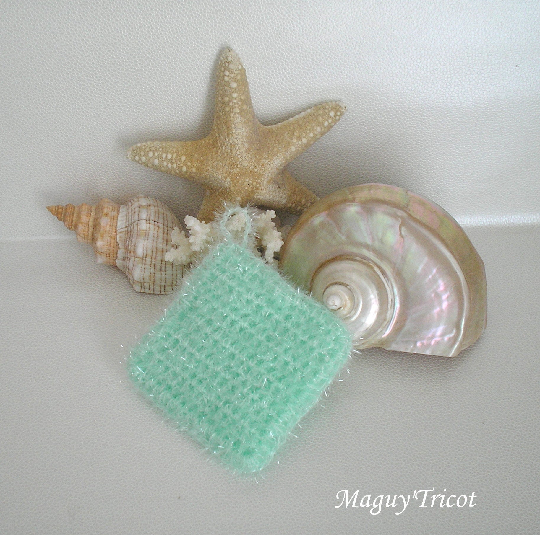 Eponge Grattounette Tawashi Zéro Déchet Vert Menthe Carrée