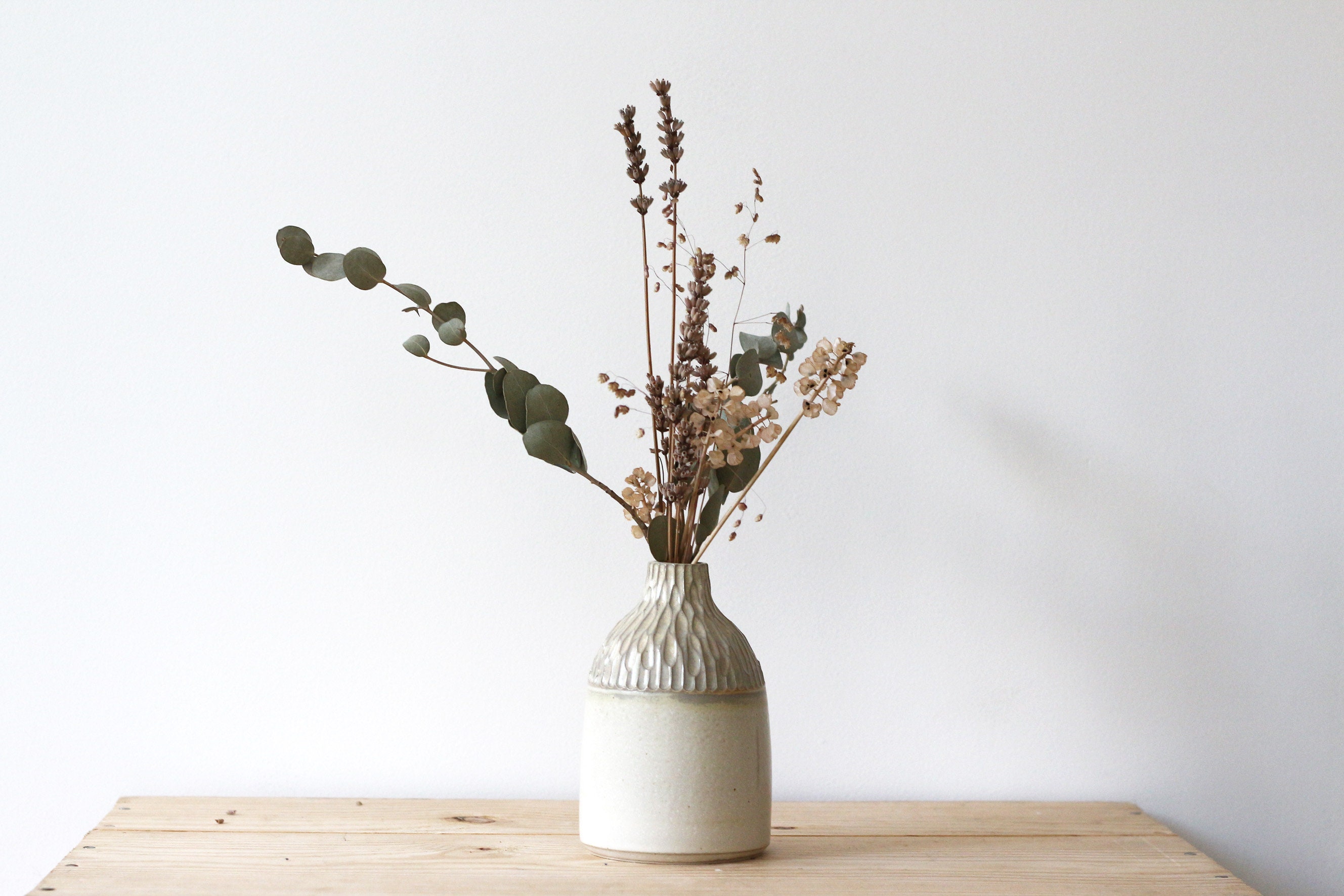 Bouteille en Grès 12, 5 cm Gris et Beige - Céramique Artisanale