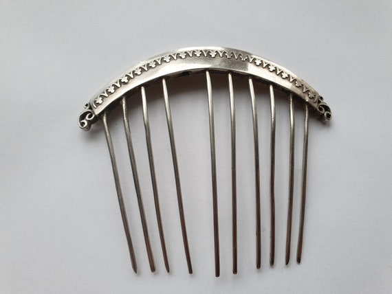 2 old hair combs in solid silver - image 8