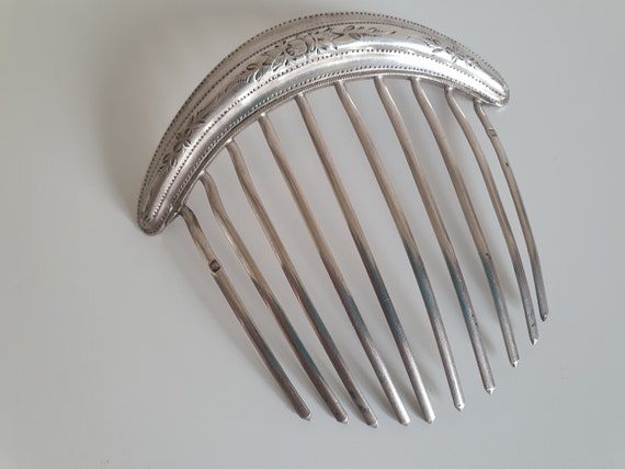 2 old hair combs in solid silver - image 3