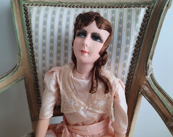 French Boudoir doll poupée de salon vintage