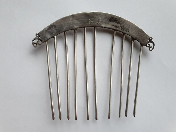 2 old hair combs in solid silver - image 10
