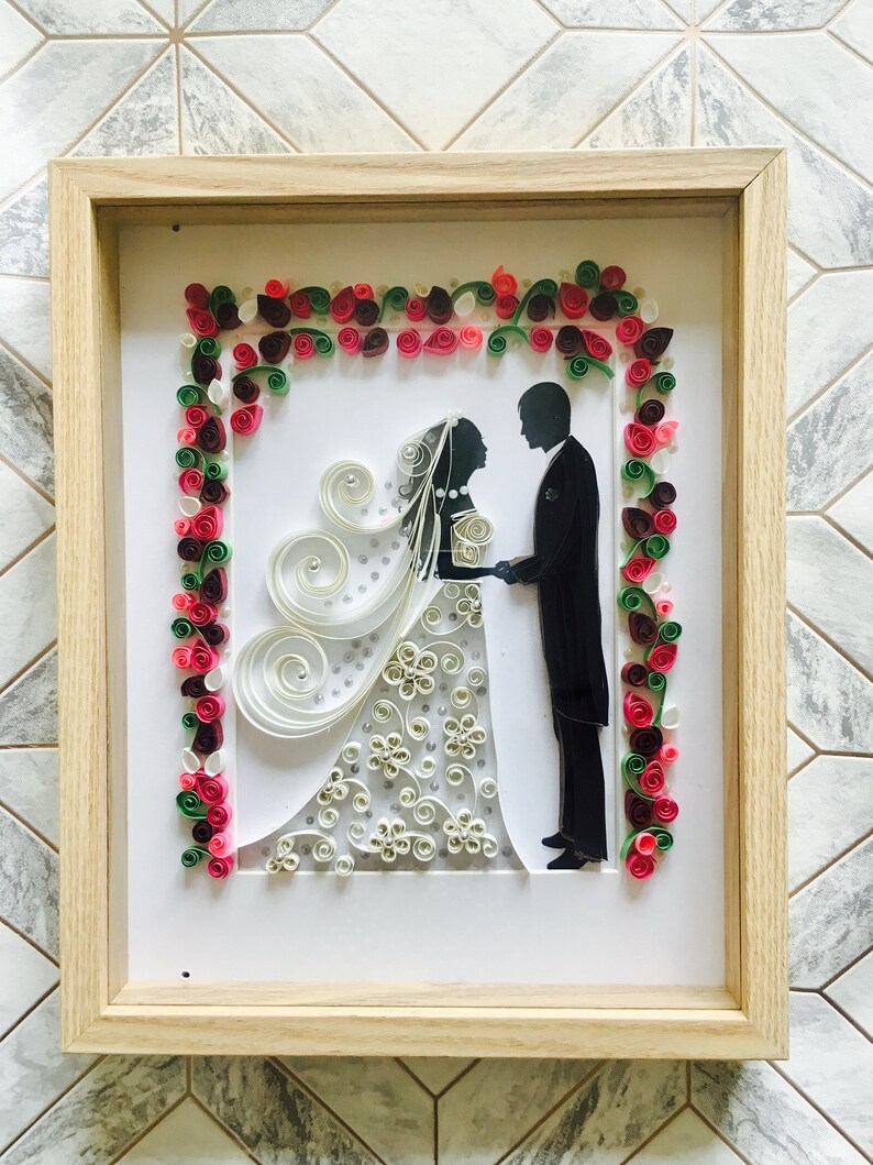 Unique Wedding Gift Bride and Groom Frame Wedding Wall Art Etsy