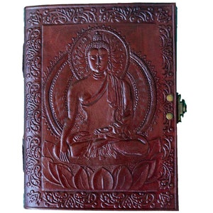 Diario in pelle Buddha di meditazione olistica spirituale fatta a mano, regalo per la festa del papà