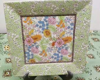 Dinner Plates 222 Fifth 10 1/2 Inch Square Floral Revelry Fine China item 022