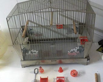 Vintage Metal Bird Cage 1950s lot 2336