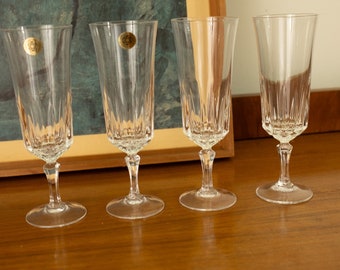 Set van 4 kristallen champagne flutes