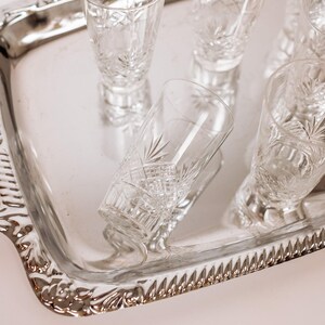 Set of 6 crystal lemonade/water glasses with 4 matching shot glasses