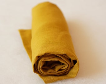 Mustard LINEN baby blanket, Natural Receiving Blanket, Linen Mustard Baby Blanket, Linen Baby Wrap, Organic Baby Blanket, Mustard Baby