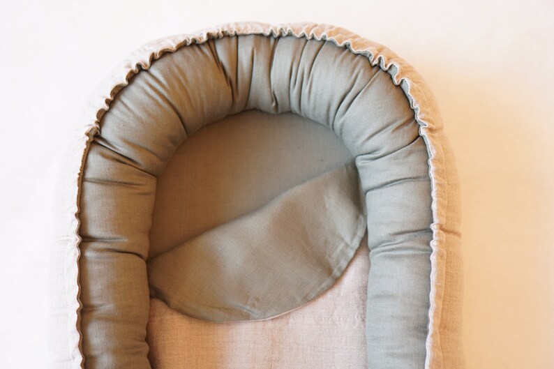 Olive Green LINEN Baby Nest Baby Nest Bed Linen Baby Gift Etsy