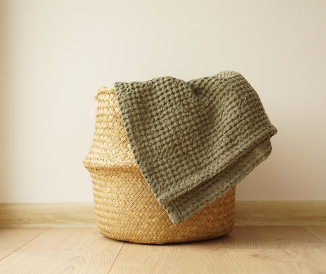Linen Baby Blanket. Waffle Weave Baby Blanket. Soft Newborn Etsy
