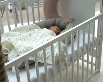 Linen Baby Blanket, Waffle Cotton Newborn Swaddle, Personalized Baby Shower Gift, Soft Stroller Blanket, Toddler Bedding, Optic White Throw