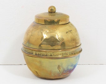 Lipton Brass Tea Caddy from the British Empire Exhibition 1924