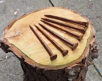Hand Forged Antique Blacksmiths Nails, Coffin Nails, Rusty Nails
