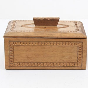 Scatola per sigarette da scrivania in legno vintage anni '30