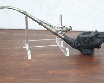 Elephant head clay pipe