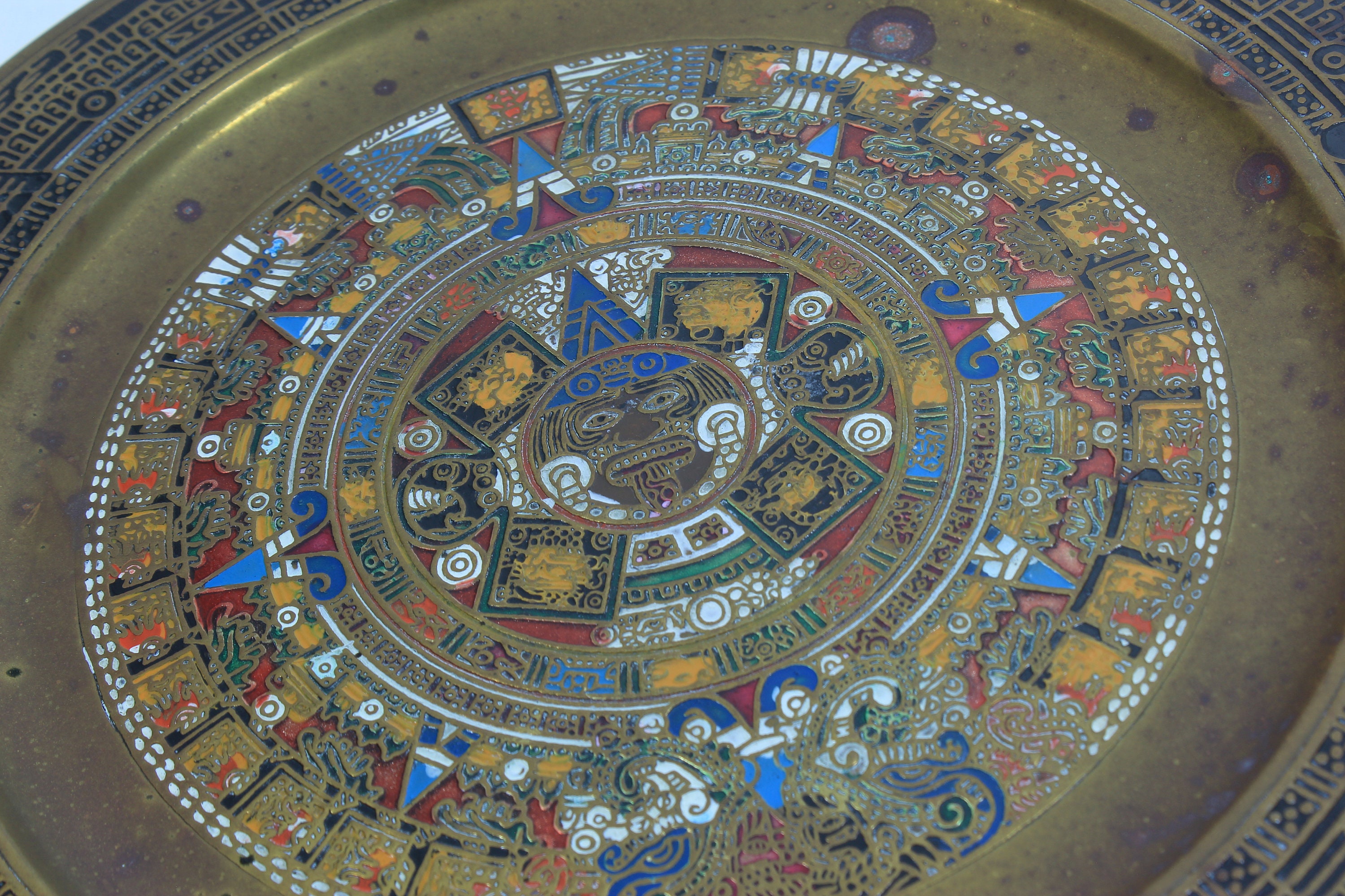 Aztec Sun Calendar Brass Plate - Etsy