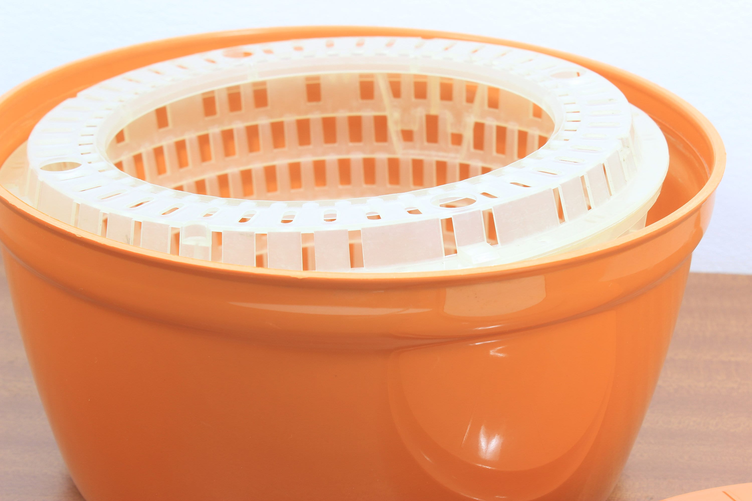 1970s Moulinex Salad Spinner Vintage Orange Salad Spinner Etsy