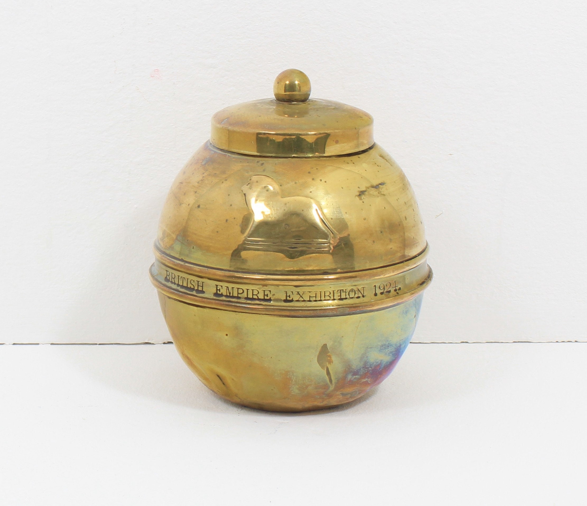 1924年大英帝国博覧会のリプトン真鍮製ティーキャディ - Etsy 日本