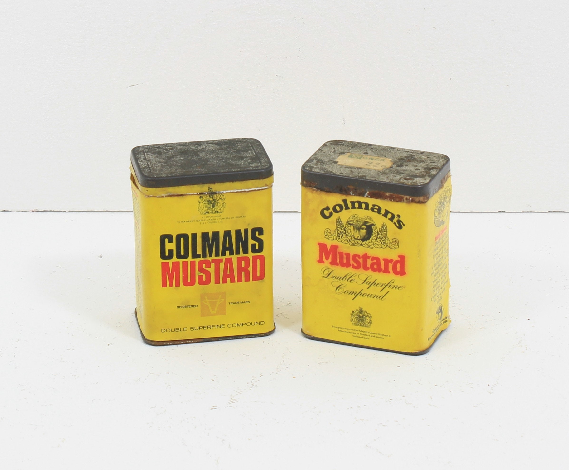 Colman's Mustard Tin Set of 2 Two Vintage Mustard Powder Etsy