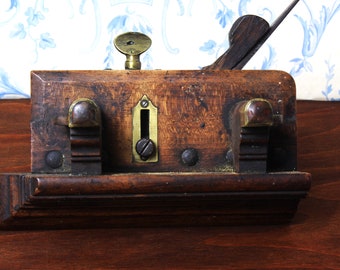 ヴィンテージ鋤鉋、ハンコックスの木製と真鍮製の鋤鉋 - イギリス製