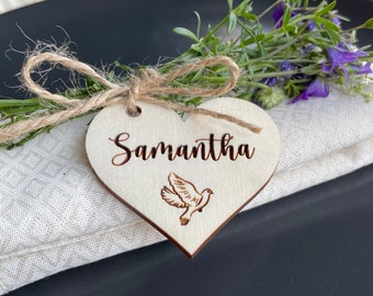 Personalized Wedding Place Names | Heart-shaped Table Decor | Favors in Bulk for Guests