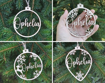 Personalized Name Snowflake Ornament Snow Ornament Personalized Ornament Christmas Ornament Childs Ornament Shatter Proof Plastic
