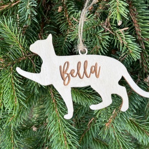 Personalized Name Christmas Ornament for Cats, Custom cat ornament, Custom cat Name Christmas Decoration, CT5 Style 4