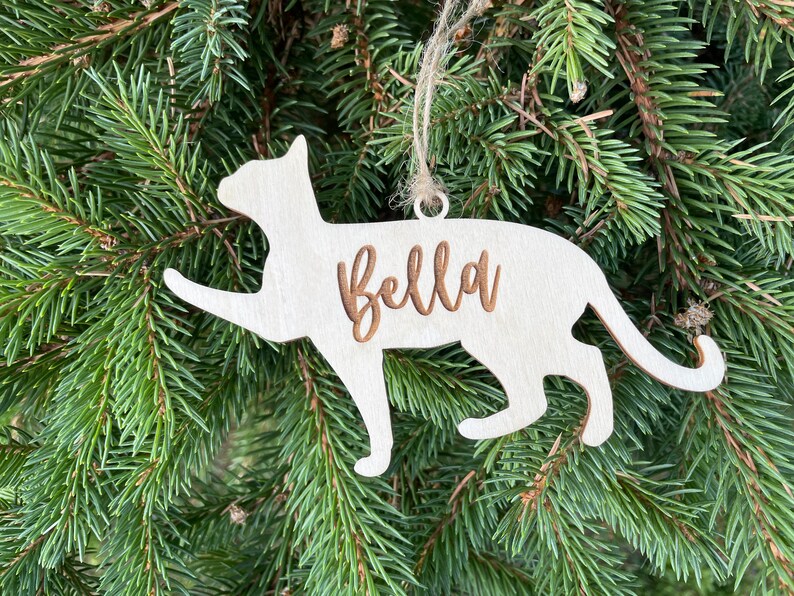 Personalized Name Christmas Ornament for Cats Custom cat Style 4