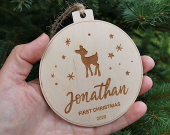 First Christmas Ornament - Personalised First Christmas Bauble Decoration, Christmas Tree Pendant Gift, C30