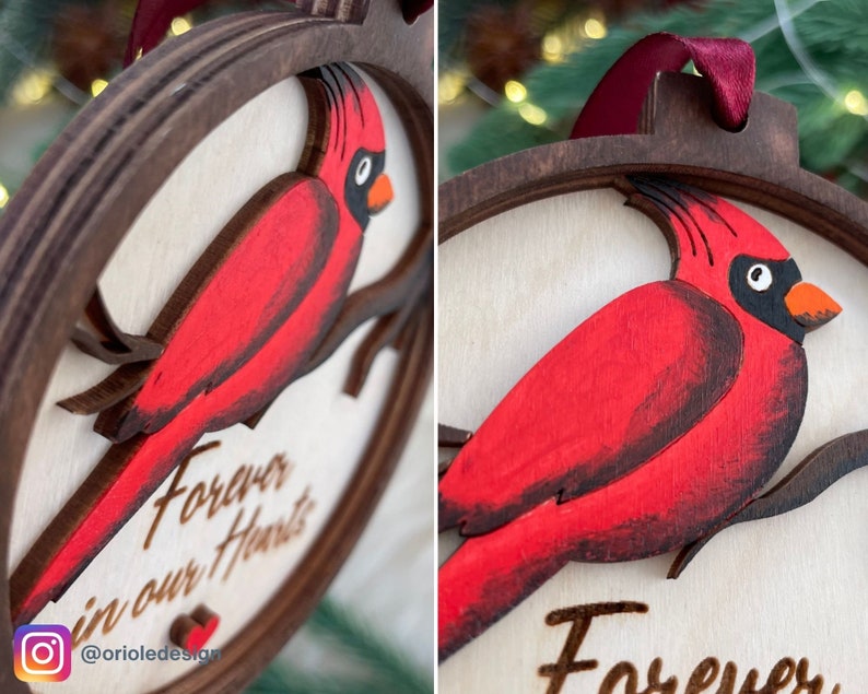 Cardinal Memorial Christmas Ornament, I am Always With You, Thinking of You, Remembrance Gift, BC10 image 5